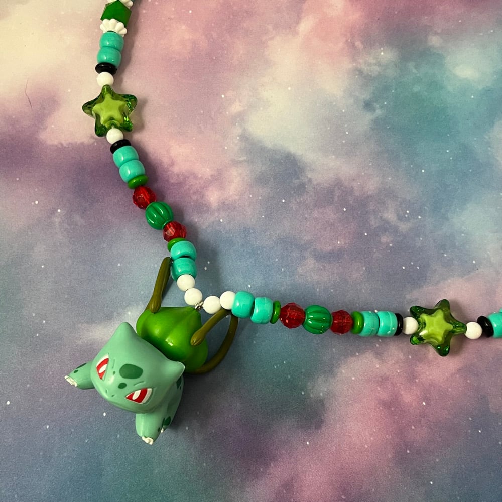 Image of Bulbasaur Pokemon Kandi Necklace