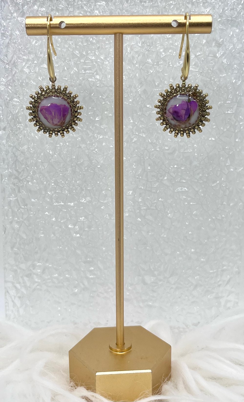 Image of PURPLE ROSE DANGLES 