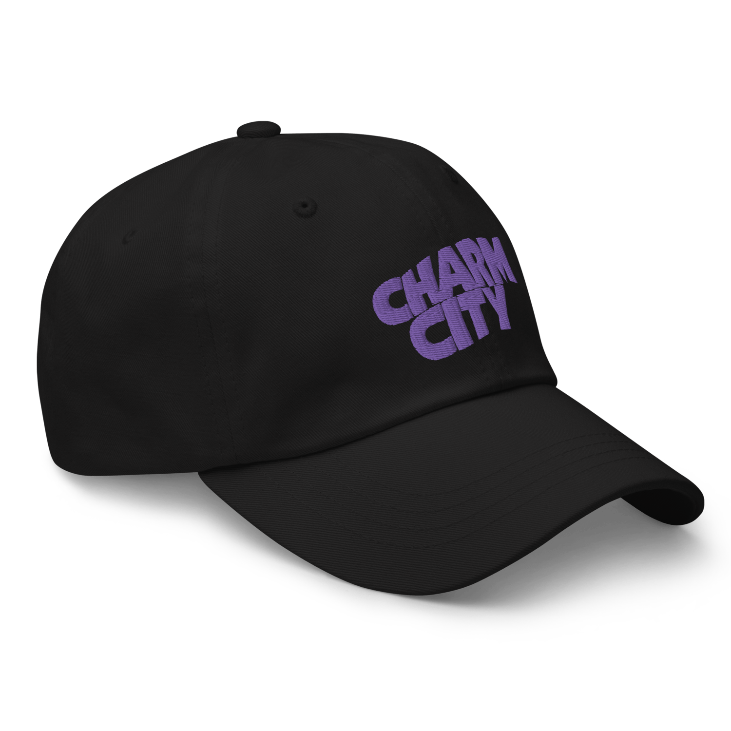 Image of Charm City Baltimore Purple Sabbath Raven Dad Hat (Black)