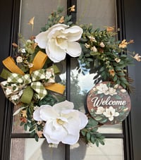 Image 2 of Magonolia Welcome Grapevine Wreath