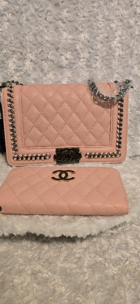 Image of Pink Coco bag with matching wallet