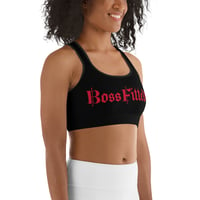 Image 3 of BOSSFITTED Black and Red Splash Sports Bra