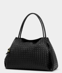 Image 3 of Katie Loxton Black Nova Hand Woven Large Shoulder Bag
