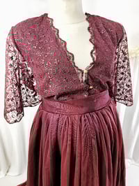 Image 3 of Burgundy dress for maternity photoshoot | Jenny | size S-M-L