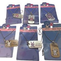 Image 3 of deadstock 2005 happy bunny dog tag necklace