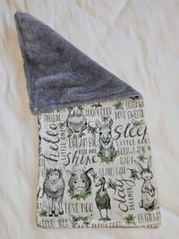Image 2 of Farm Friends Bedtime burpcloth with Grey backing