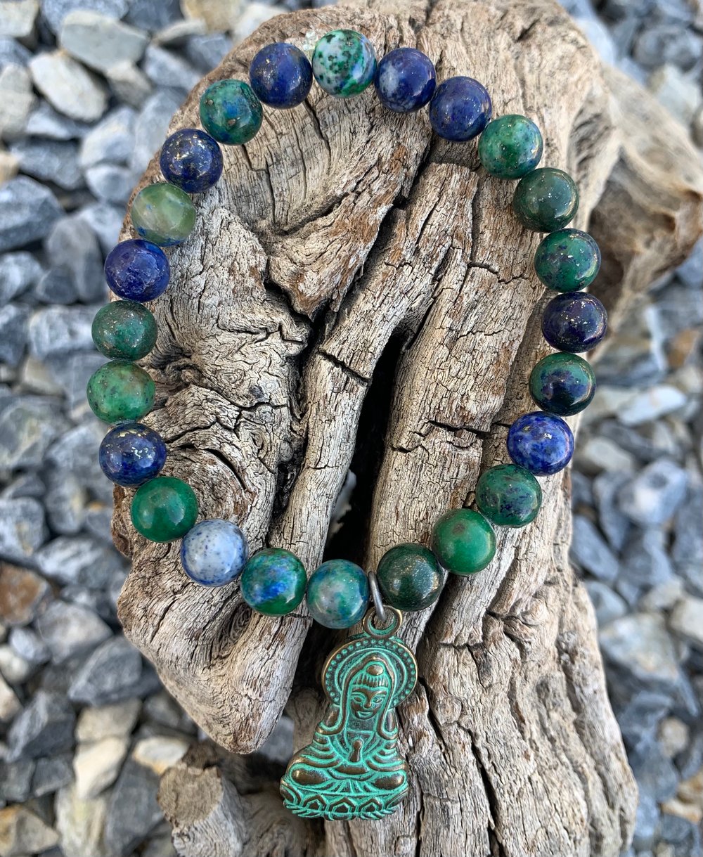 Image of Reiki Charged Kuan Yin Chrysocolla Bracelet 