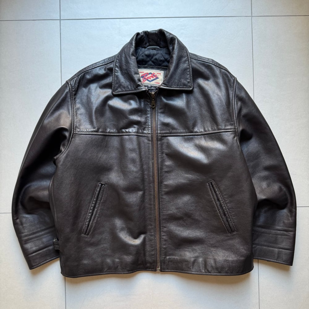 Image of 1990s Heavyweight Leather Cropped Jacket,  Size Large