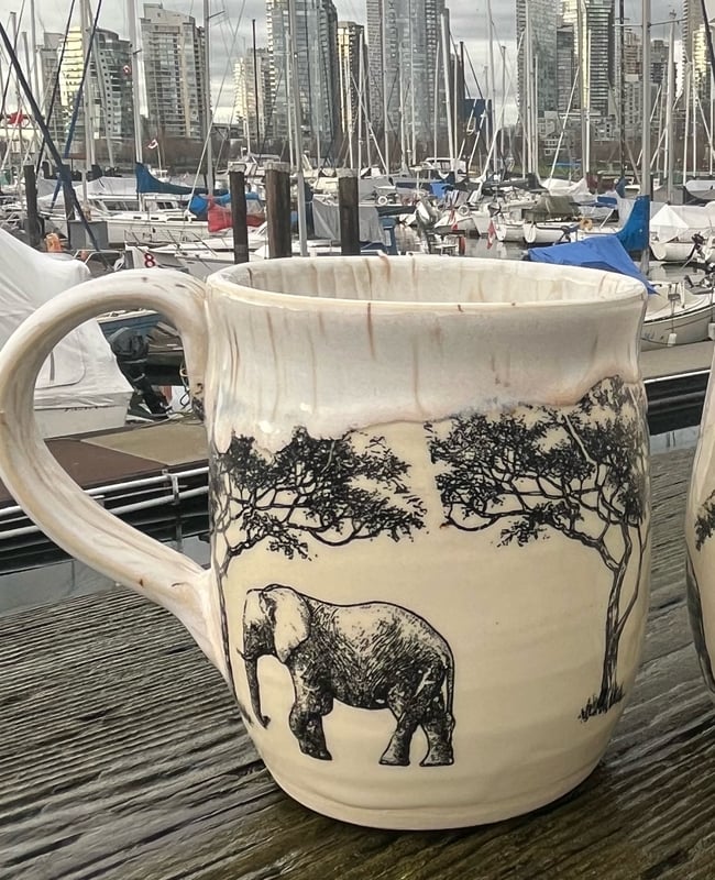 River Birch Elephant Mug 