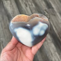 Image 1 of Druzy Orca Agate Heart 