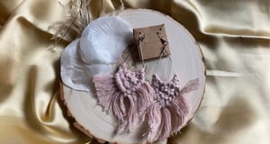 Image of Teardrop Macrame Earrings: Blush