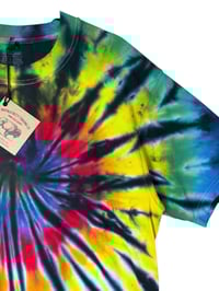 Image 3 of M Adult Combed Cotton Tee in Rock-n-Roll Spiral Tie Dye
