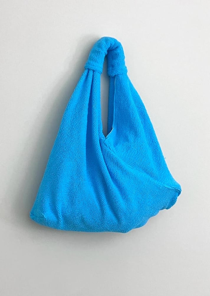 Image of Neon Blue Crinkle Origami Shoulder Bag