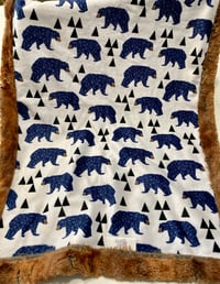 Image 2 of Baby Car Seat Blanket - Bears Minky - Custom Order Available