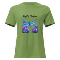 Image 5 of Women's Relaxed T-Shirt, Simply Magical Dragonfly  & Wildflower Tee
