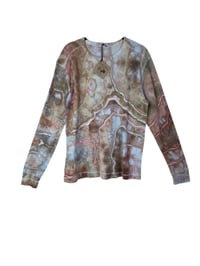 Image 2 of M Unisex Adult Waffle Long Sleeve Shirt in Sedona Geode Ice Dye