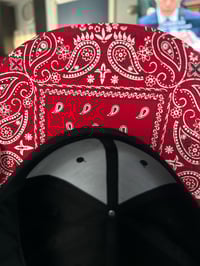 Image 2 of WL  Red & Black Hat Snap-Back