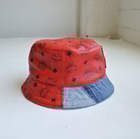 Image 2 of Reworked Bucket Red MCM x Denim Small/Medium