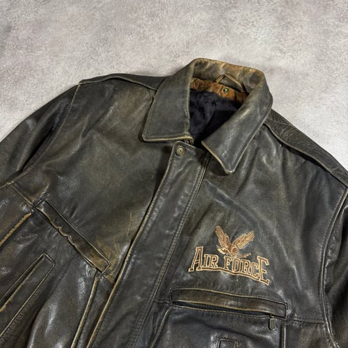 Image of 1990s Heavywieght Leather Air Force Jacket, Size Large