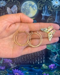 Image 4 of 14kt Rose Gold Fill Hammered Hoops