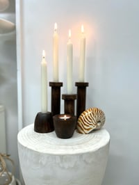 Jude Wooden Candle Stick Holders