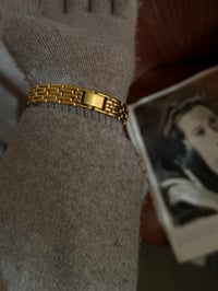 Image 5 of Vintage Pulsar By SEIKO Gold Tone Black Rectangular Dial 