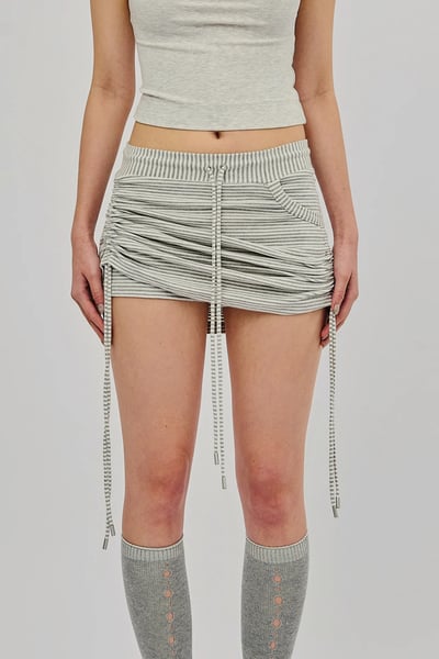 Image of GHOSTBOY - Hocus Striped Skort (Grey)
