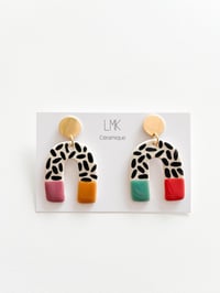 Paire de boucles d'oreilles céramique TOTEM U multicolore 