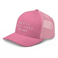 Image 2 of Pretty Girls Vote Trump Pink - Trucker Cap from PatriotsCo.com
