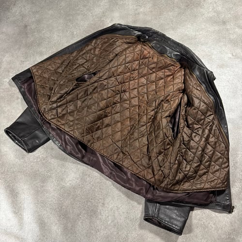 Image of 1990s Heavyweight Cropped Leather Jacket, Size Larg