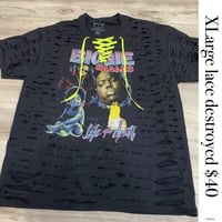 Xlarge Biggie black top lime lace destroyed