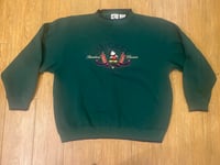 Image 1 of Vintage Green Mickey Mouse Crewneck (L)