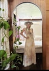 early 70s chiffon rosette dress