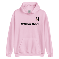 Image 3 of MamaFe's Black Font "C'Mon God" Unisex Hoodie