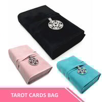 Image 1 of Tarot Pouch Cards Storage Bag Cloth Black Pink Blue Witch Divination Jewelry Astrology Dice Accessor