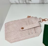 Image 1 of Keychain wallet is cream with rose gold