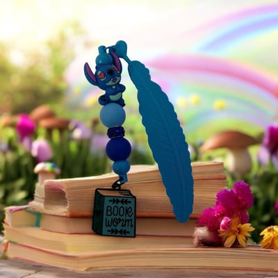 Image of Stitch Bookmark Charm,  Bookworm, Book Lovers