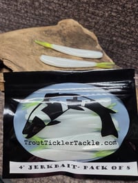Image 1 of 4" Jerkbait- White W/Chartreuse Tails