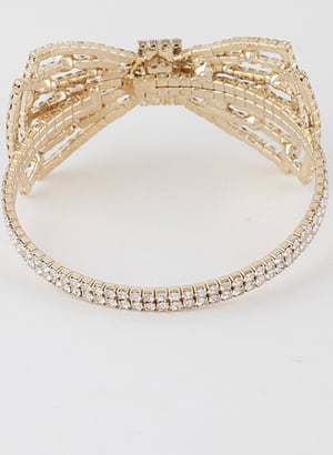 Image of Cassandra Pearl Ribbon Cuff Bracelet 