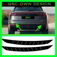 Image 1 of X2 Audi Q8  Rear Bumper Reflector Overlay Decal Sticker