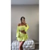 Lime Tie Skirt and Off Shoulder Top Co Ord 