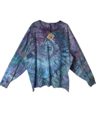 Image 2 of 3XL Unisex Adult Soft Long Sleeve Tee in Mermaid Spiral Ice Dye