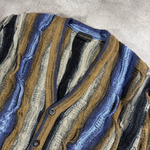 Image of Carlo Colucci Knitted Cardigan, Size XL
