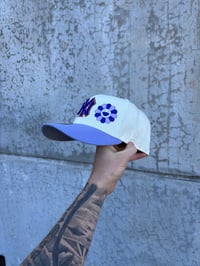 Image 2 of  MULTI TONE LAVENDER VISOR NEW YORK YANKEES CUSTOM FITTED CAP