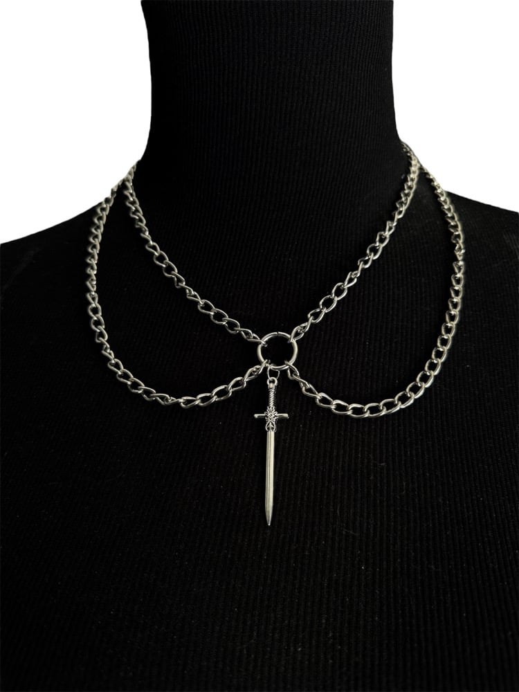 Image of Sword Multi Layer Necklace