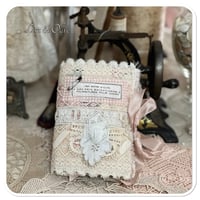 Image 4 of shabby tattered  Sewing Book/Needle book with French lace samples