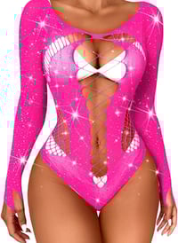 Image 5 of Long Sleeve Rinestone Bodysuit 