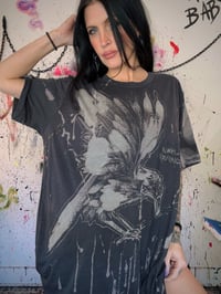 Image 3 of ‘CROW’ BLEACH PAINTED T-SHIRT XL