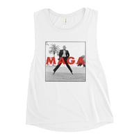 Image 4 of Young Trump Red MAGA Ladies’ Muscle Tank from PatriotsCo