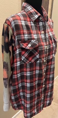 Image 3 of Vintage Funky Brown/Orange/Cream Flannel Shirt Multi Print Sleeves Country Toad